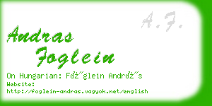 andras foglein business card